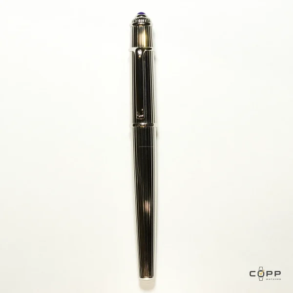 Cartier — Penna Roller Diabolo de Cartier — Ref. Finition Platine Godron Vertical
