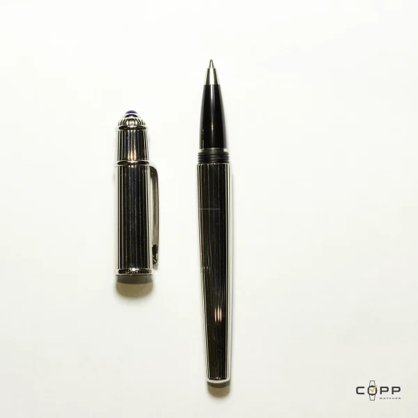 Cartier — Penna Roller Diabolo de Cartier — Ref. Finition Platine Godron Vertical