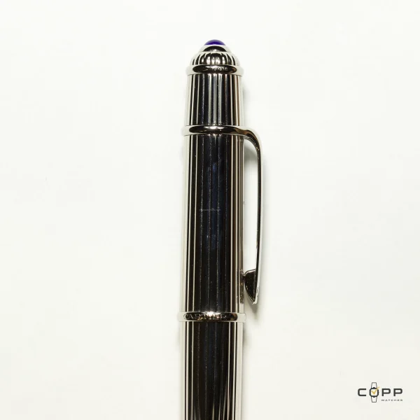 Cartier — Penna Roller Diabolo de Cartier — Ref. Finition Platine Godron Vertical