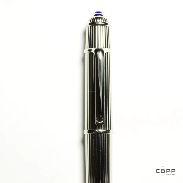 Cartier — Penna Roller Diabolo de Cartier — Ref. Finition Platine Godron Vertical